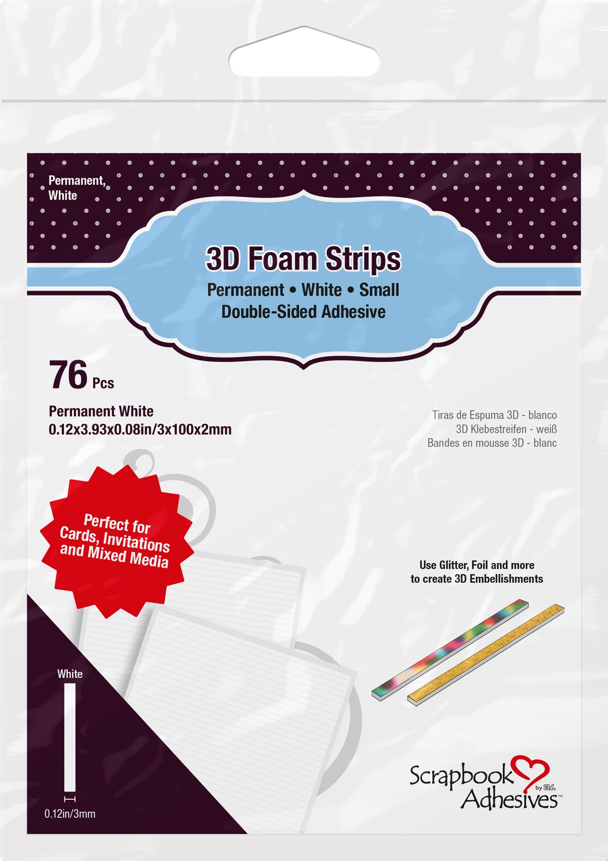 3D Foam Strips White