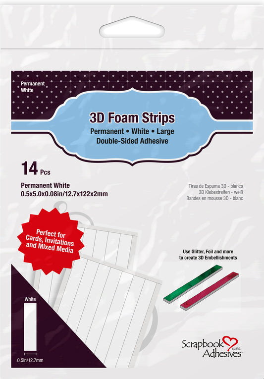 3D Foam Strips Large White