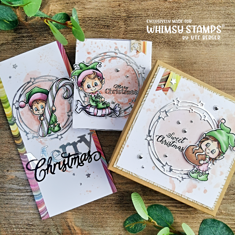 **NEW Elves on Christmas Clear Stamps - Whimsy Stamps