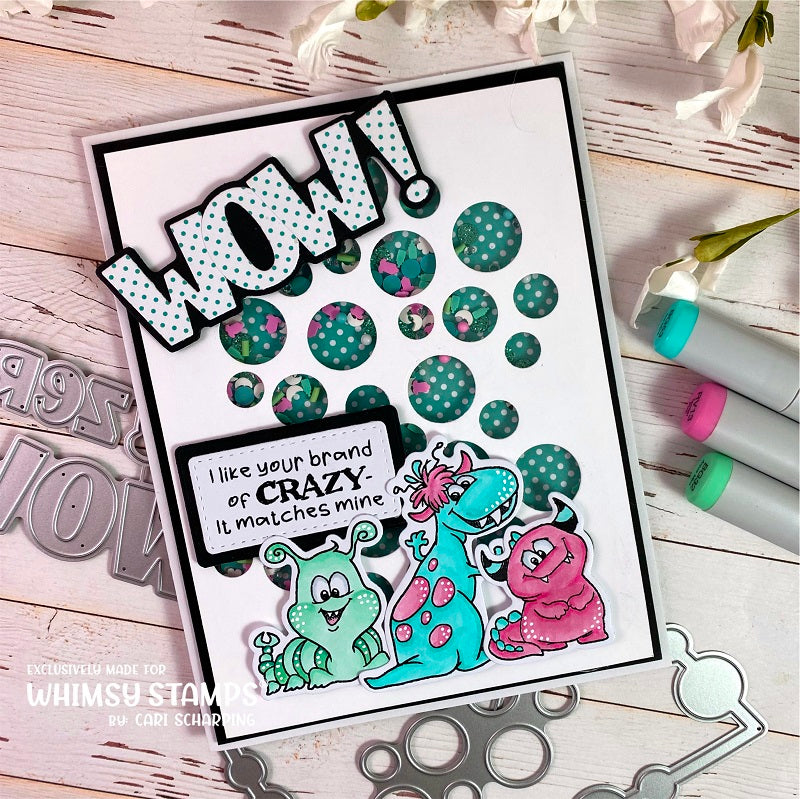 **NEW Wowzers Word and Shadow Die Set - Whimsy Stamps