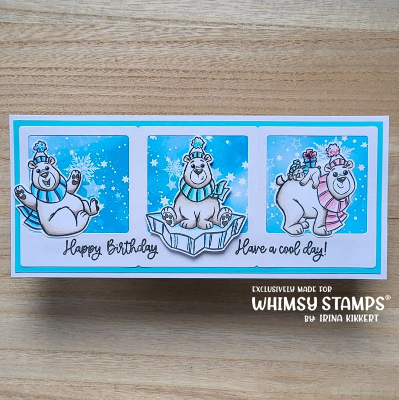 **NEW Polar Bear Birthday Clear Stamps - Whimsy Stamps