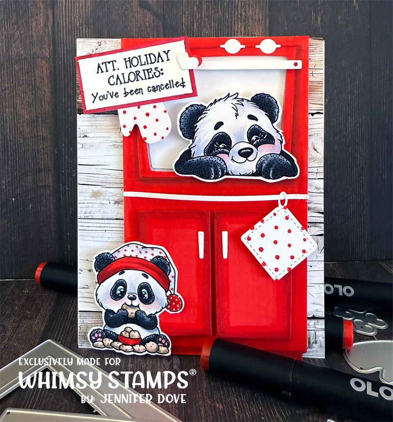 **NEW Panda Christmas Clear Stamps - Whimsy Stamps