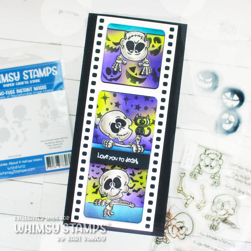 **NEW No Bones About It - NoFuss Masks - Whimsy Stamps