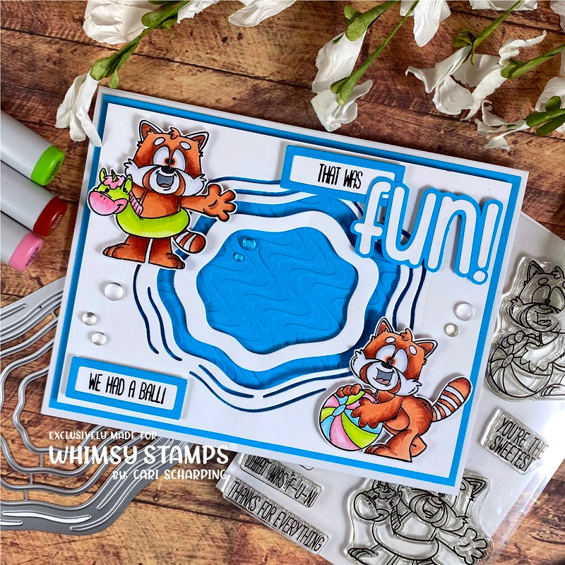 **NEW Red Panda Fun Clear Stamps - Whimsy Stamps