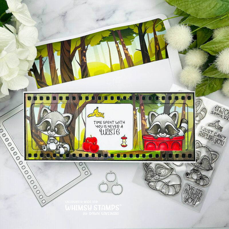 **NEW Raccoon How've You Bin Clear Stamps - Whimsy Stamps