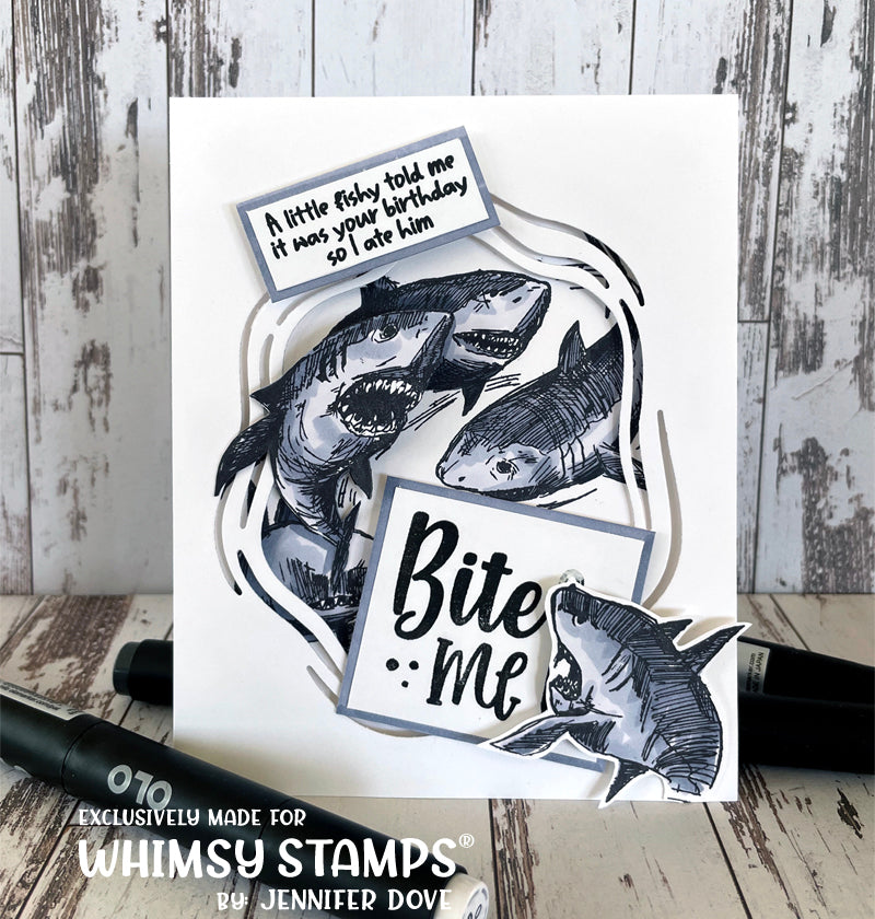 **NEW Shark Week Clear Stamps - Whimsy Stamps