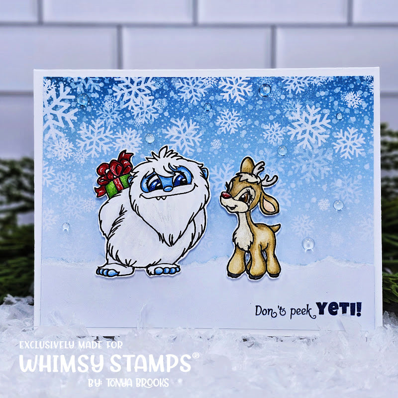 **NEW Don't Peek Yeti Clear Stamps - Whimsy Stamps