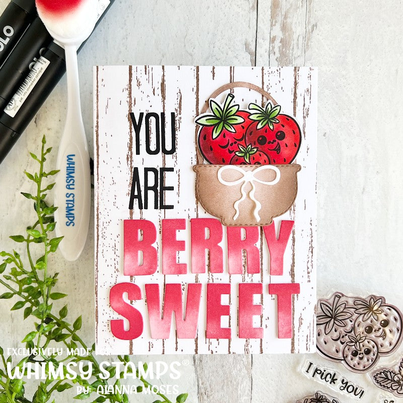 **NEW Sweet Strawberries Clear Stamps - Whimsy Stamps