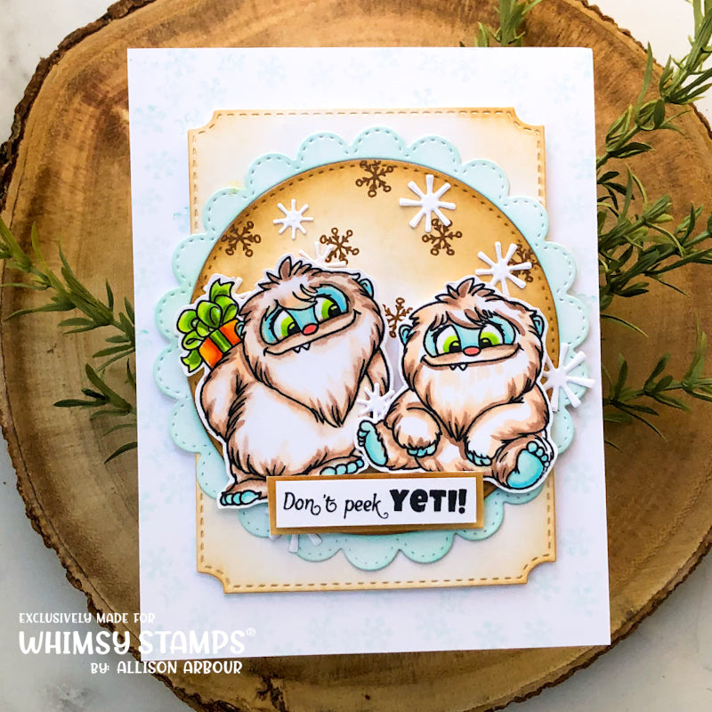 **NEW Don't Peek Yeti Clear Stamps - Whimsy Stamps