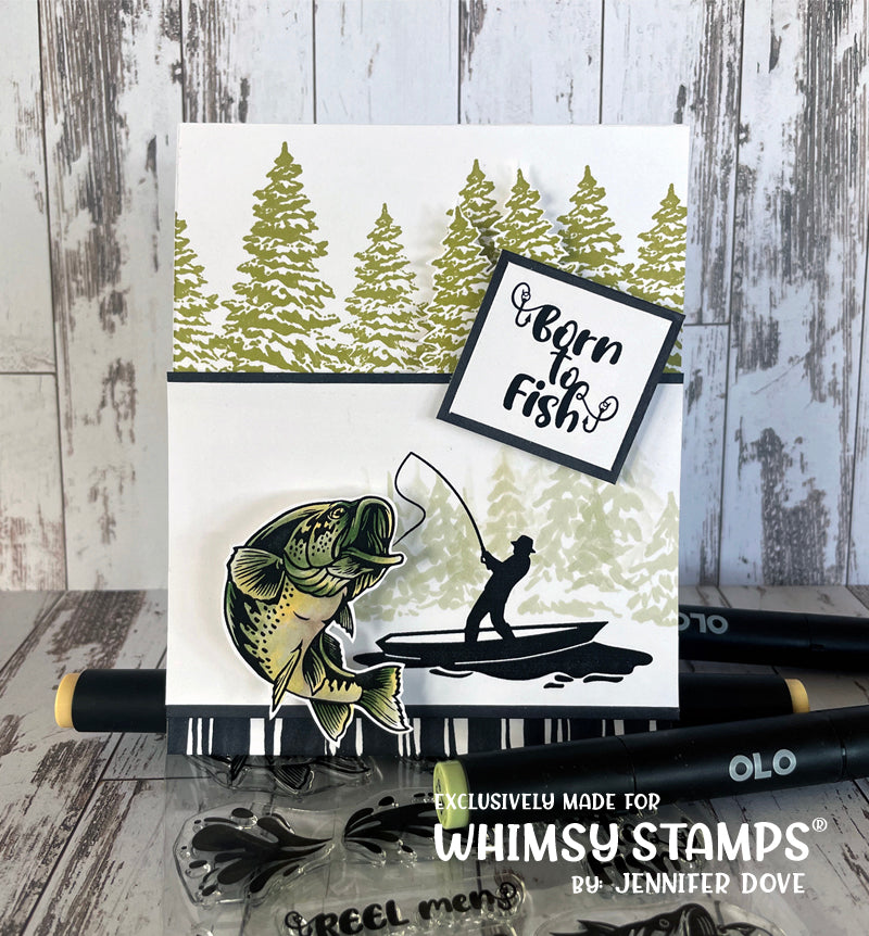 **NEW Born to Fish Clear Stamps - Whimsy Stamps