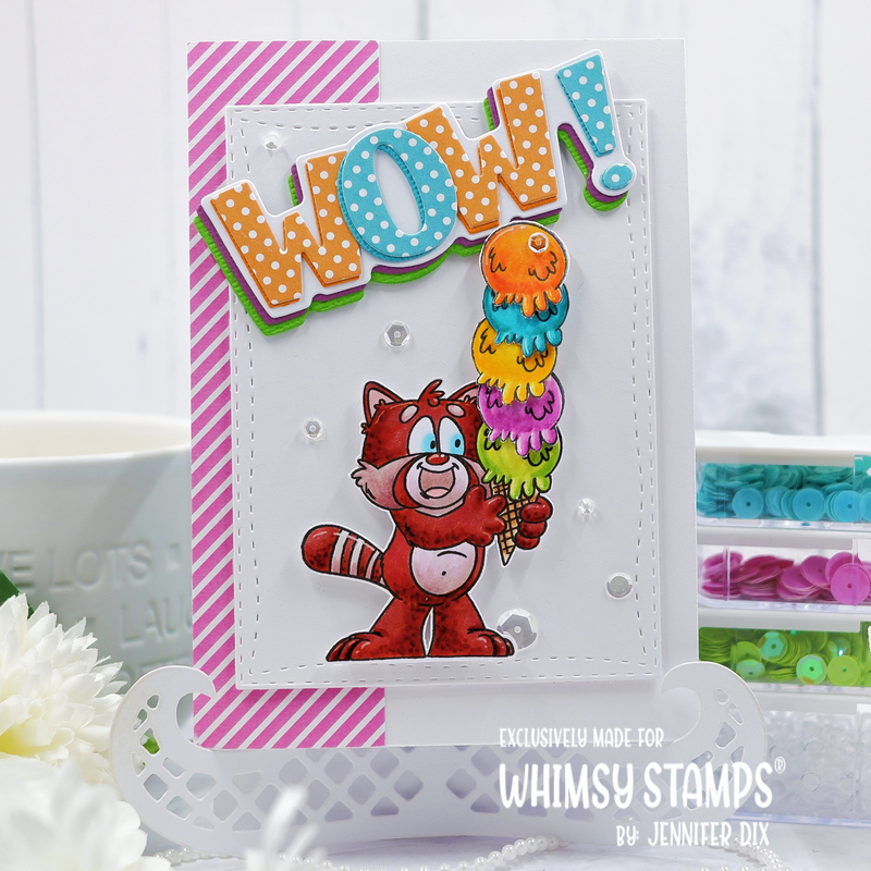 **NEW Red Panda Fun Clear Stamps - Whimsy Stamps