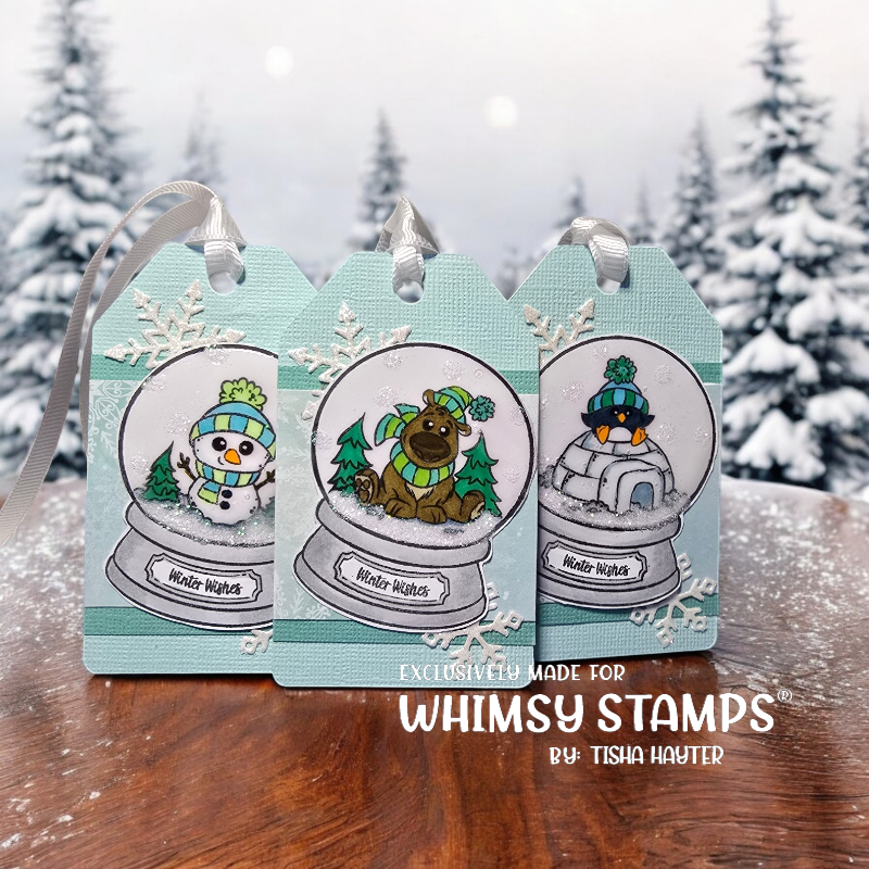 **NEW Winter Snowglobe Clear Stamps - Whimsy Stamps