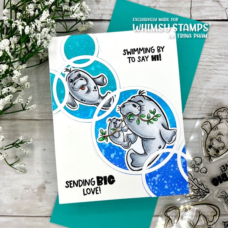 **NEW Big Love Manatees Clear Stamps - Whimsy Stamps