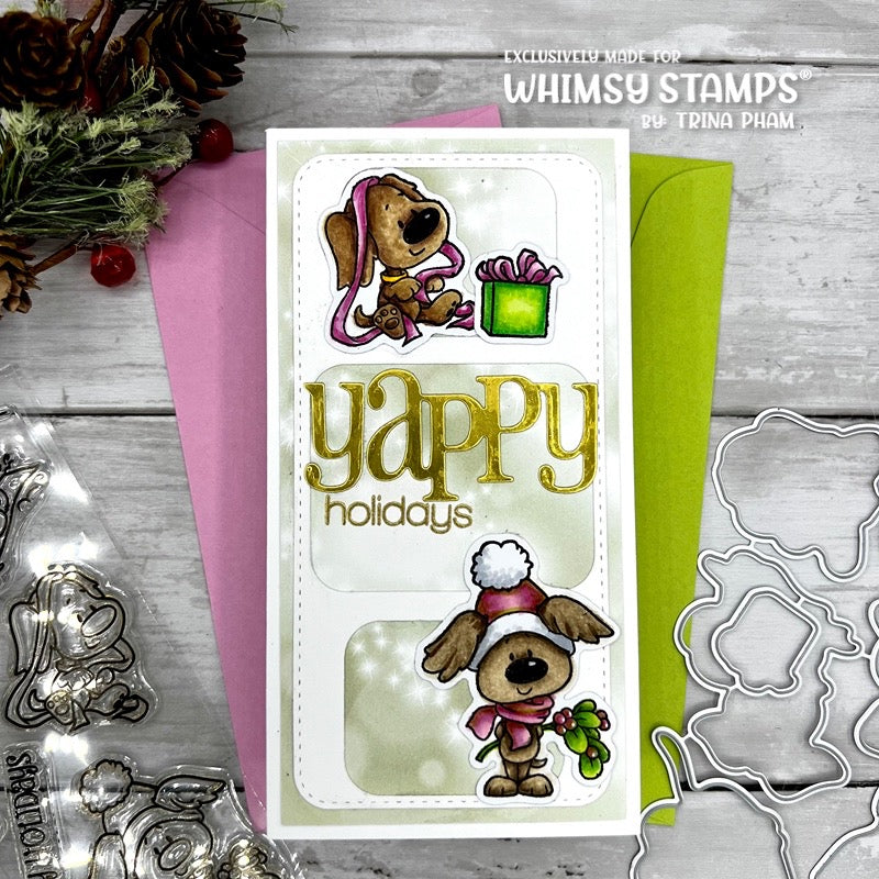 **NEW Christmas Doggies Clear Stamps - Whimsy Stamps