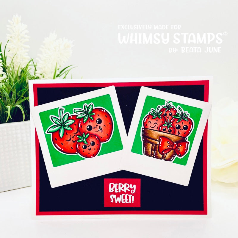 **NEW Sweet Strawberries Clear Stamps - Whimsy Stamps