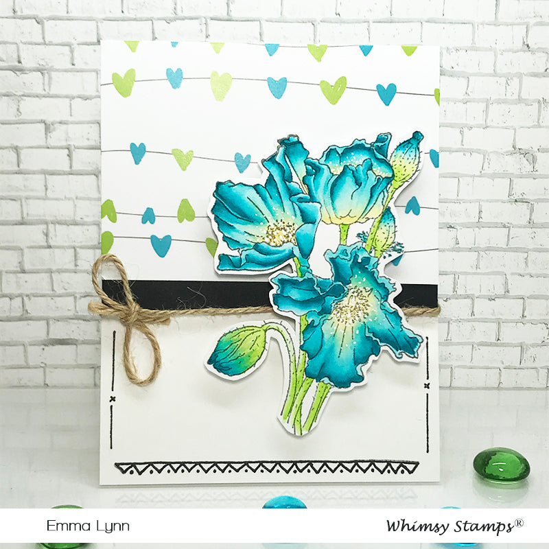 Himalayan Poppy Rubber Cling Stamp - Whimsy Stamps