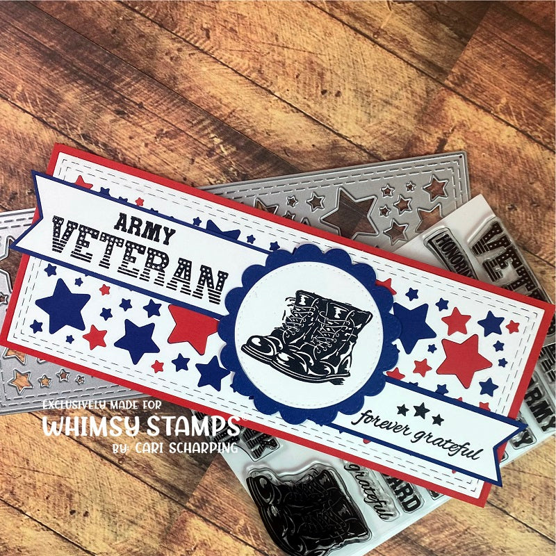 **NEW Military Honoring All Clear Stamps - Whimsy Stamps