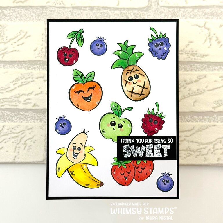 **NEW Fun Fruit Clear Stamps - Whimsy Stamps