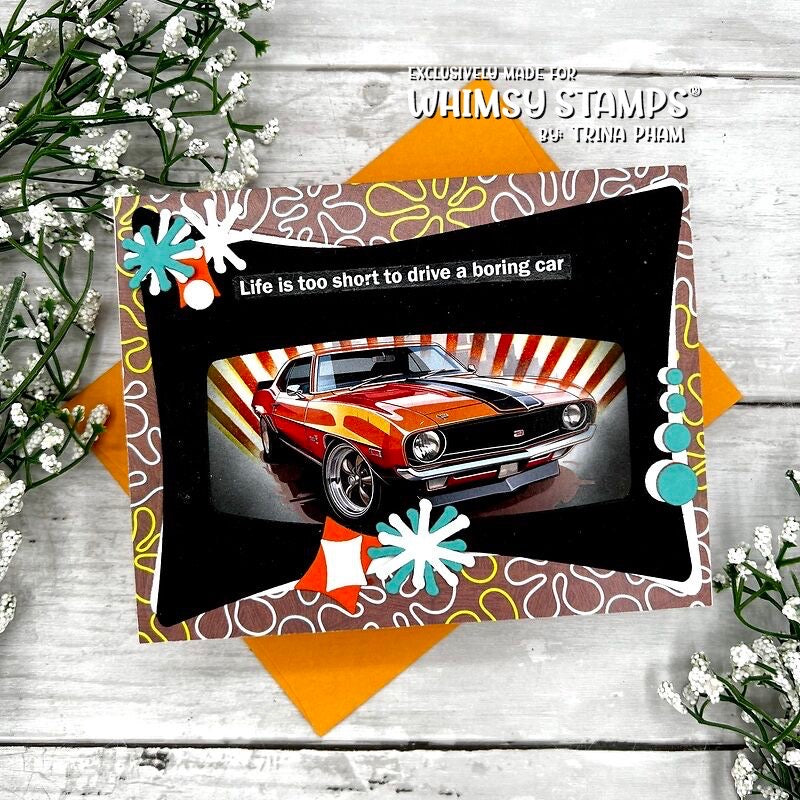 **NEW Quick Card Fronts - Classic Cars - Whimsy Stamps