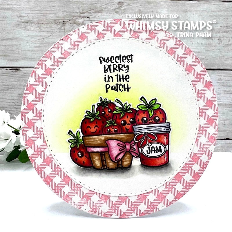 Criss Cross Gingham Background Rubber Cling Stamp - Whimsy Stamps