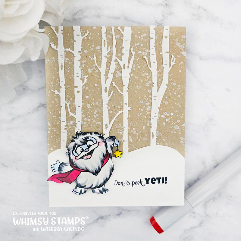 **NEW Don't Peek Yeti Clear Stamps - Whimsy Stamps