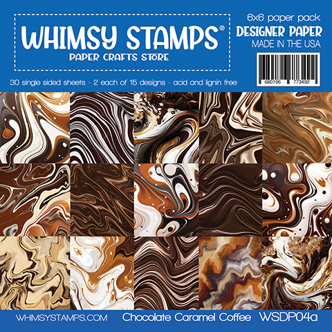 **NEW 6x6 Paper Pack - Chocolate, Caramel, Coffee - Whimsy Stamps