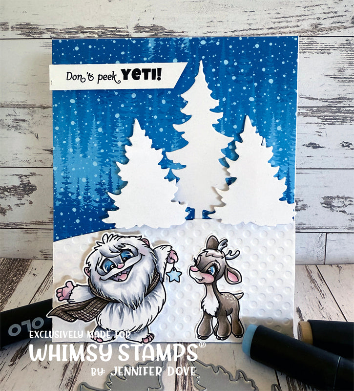 **NEW Don't Peek Yeti Clear Stamps - Whimsy Stamps