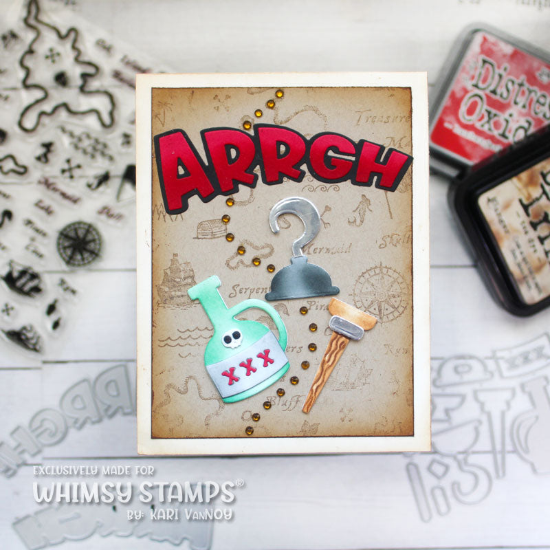 **NEW Arrgh Word and Shadow Die Set - Whimsy Stamps