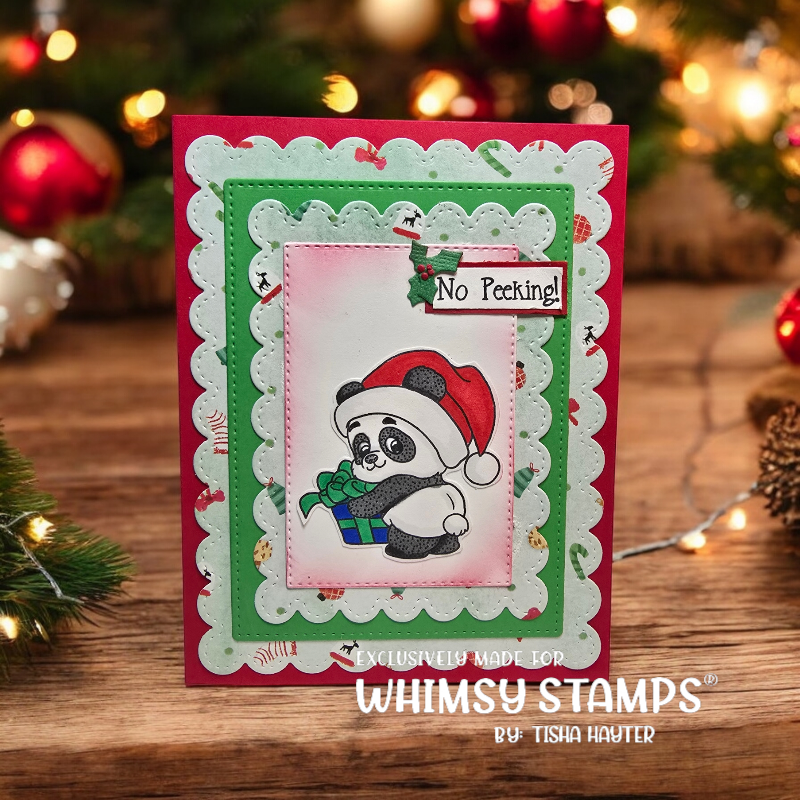 **NEW Panda Christmas Clear Stamps - Whimsy Stamps