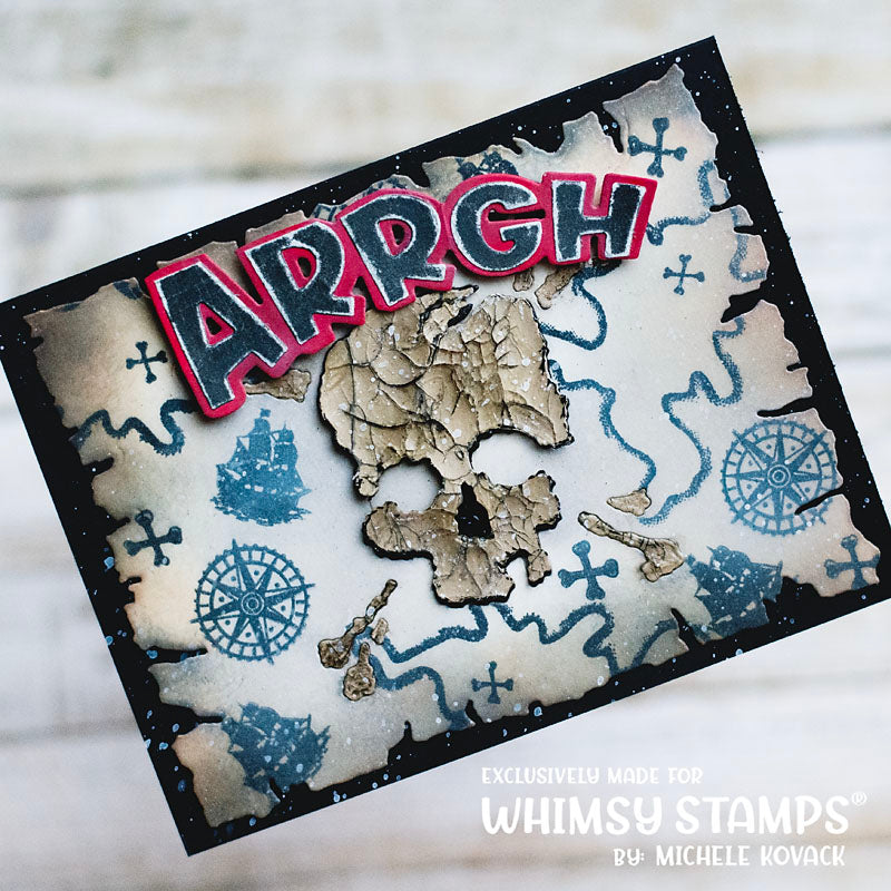 **NEW Arrgh Word and Shadow Die Set - Whimsy Stamps