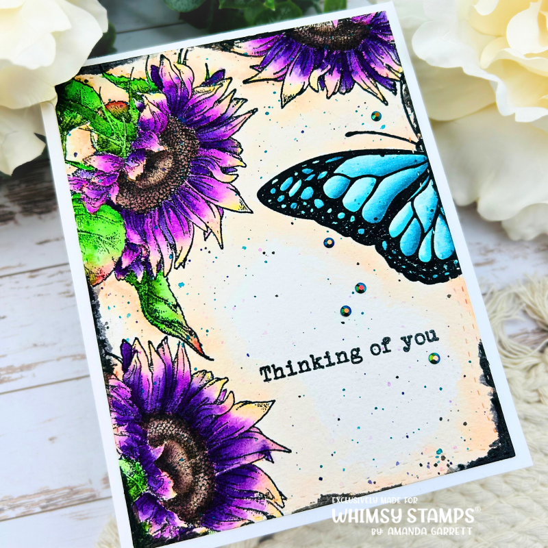 Sunflower Rubber Cling Stamp - Whimsy Stamps