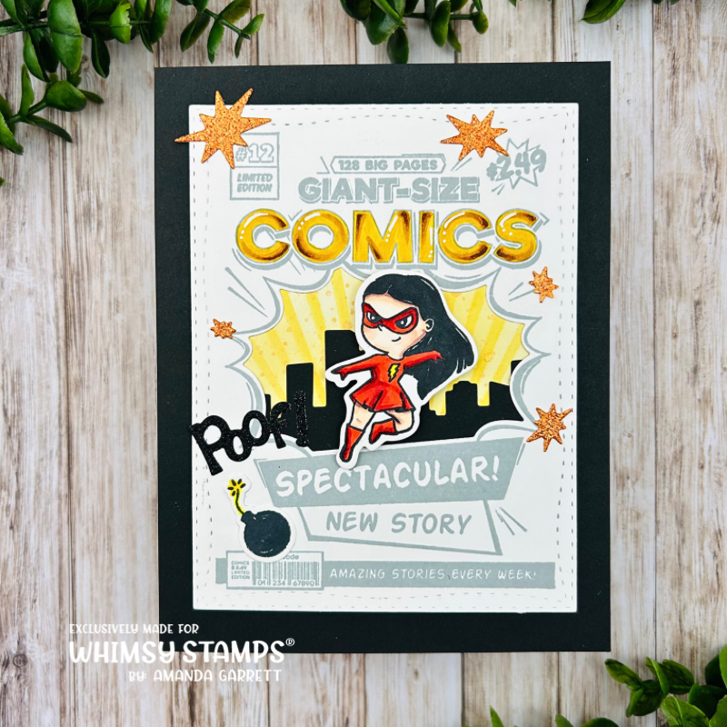 Comic Book Page Rubber Cling Stamp - Whimsy Stamps