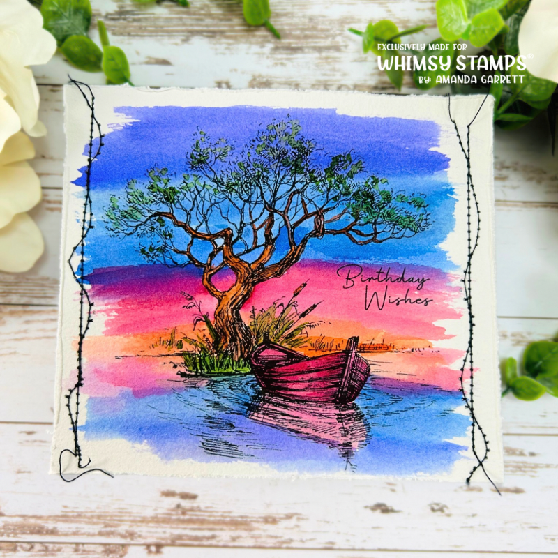 Tranquil Wishes Rubber Cling Stamp