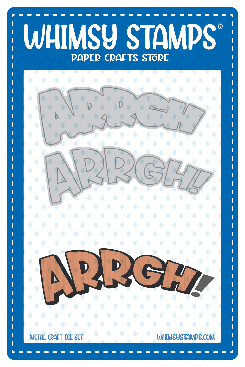 **NEW Arrgh Word and Shadow Die Set - Whimsy Stamps