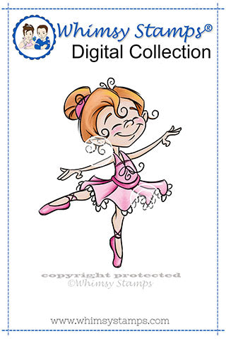 Ballerina Girl - Digital Stamp - Whimsy Stamps