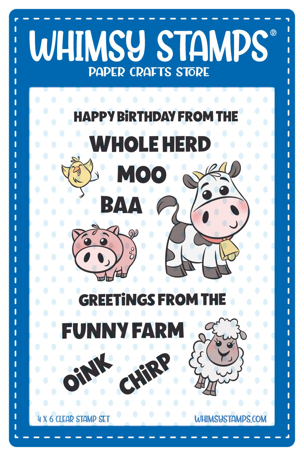 **NEW Barnyard Animals Clear Stamps - Whimsy Stamps