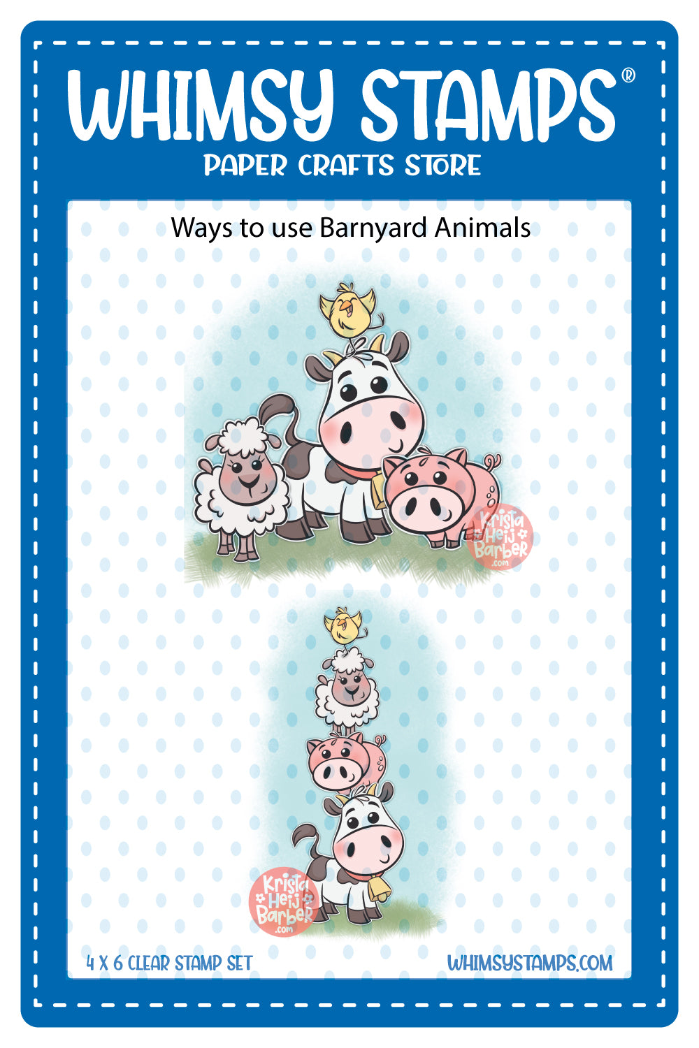 **NEW Barnyard Animals Clear Stamps - Whimsy Stamps