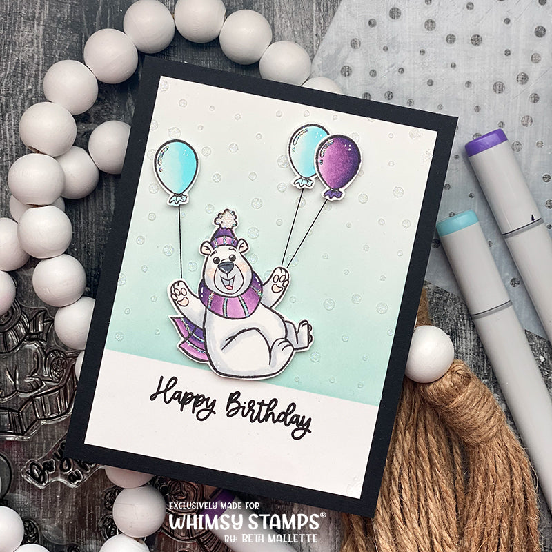 **NEW Polar Bear Birthday Clear Stamps - Whimsy Stamps