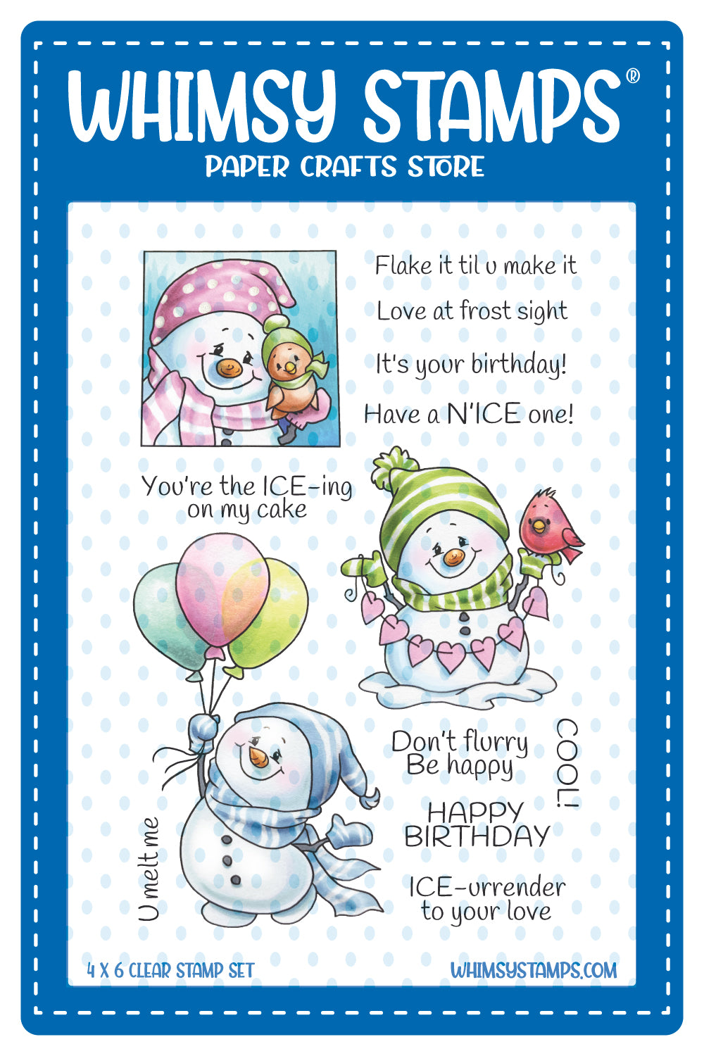 **NEW Birthday Cool Clear Stamps - Whimsy Stamps