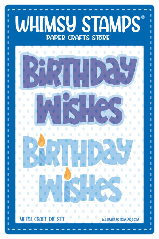 **NEW Birthday Wishes Word and Shadow Die Set - Whimsy Stamps