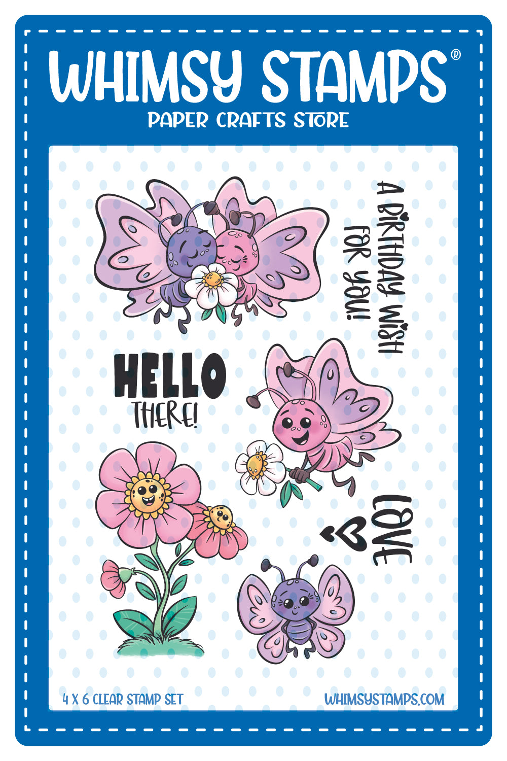 **NEW Butterfly Wishes Clear Stamps - Whimsy Stamps