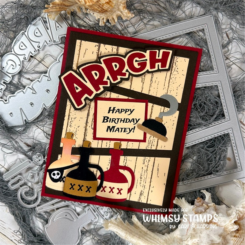 **NEW Arrgh Word and Shadow Die Set - Whimsy Stamps