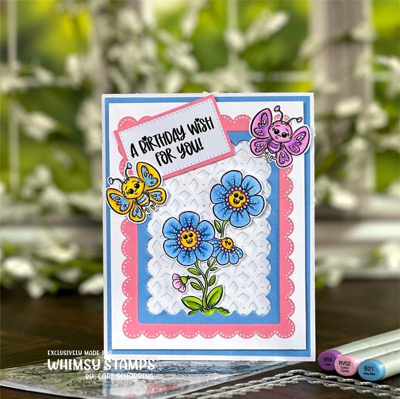 **NEW Butterfly Wishes Clear Stamps - Whimsy Stamps