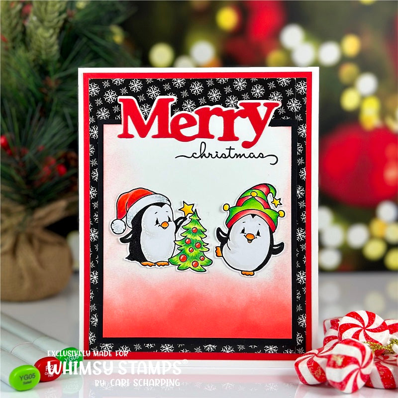 **NEW Penguin Winter Holiday Clear Stamps