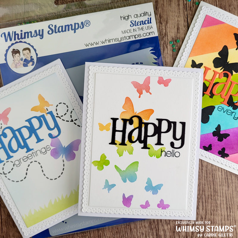 Flight of the Butterflies Stencil - Whimsy Stamps