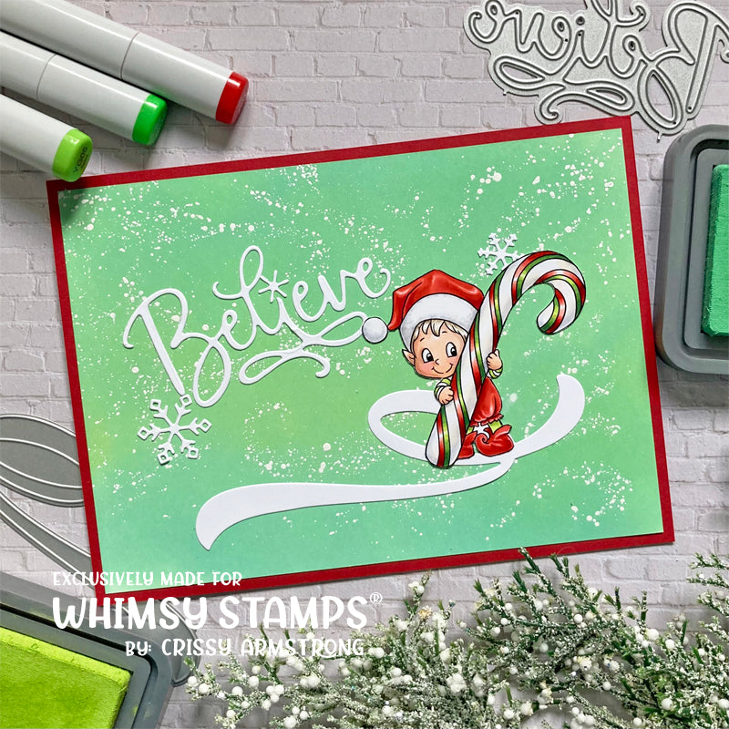 Elves on Christmas Clear Stamps - Whimsy Stamps