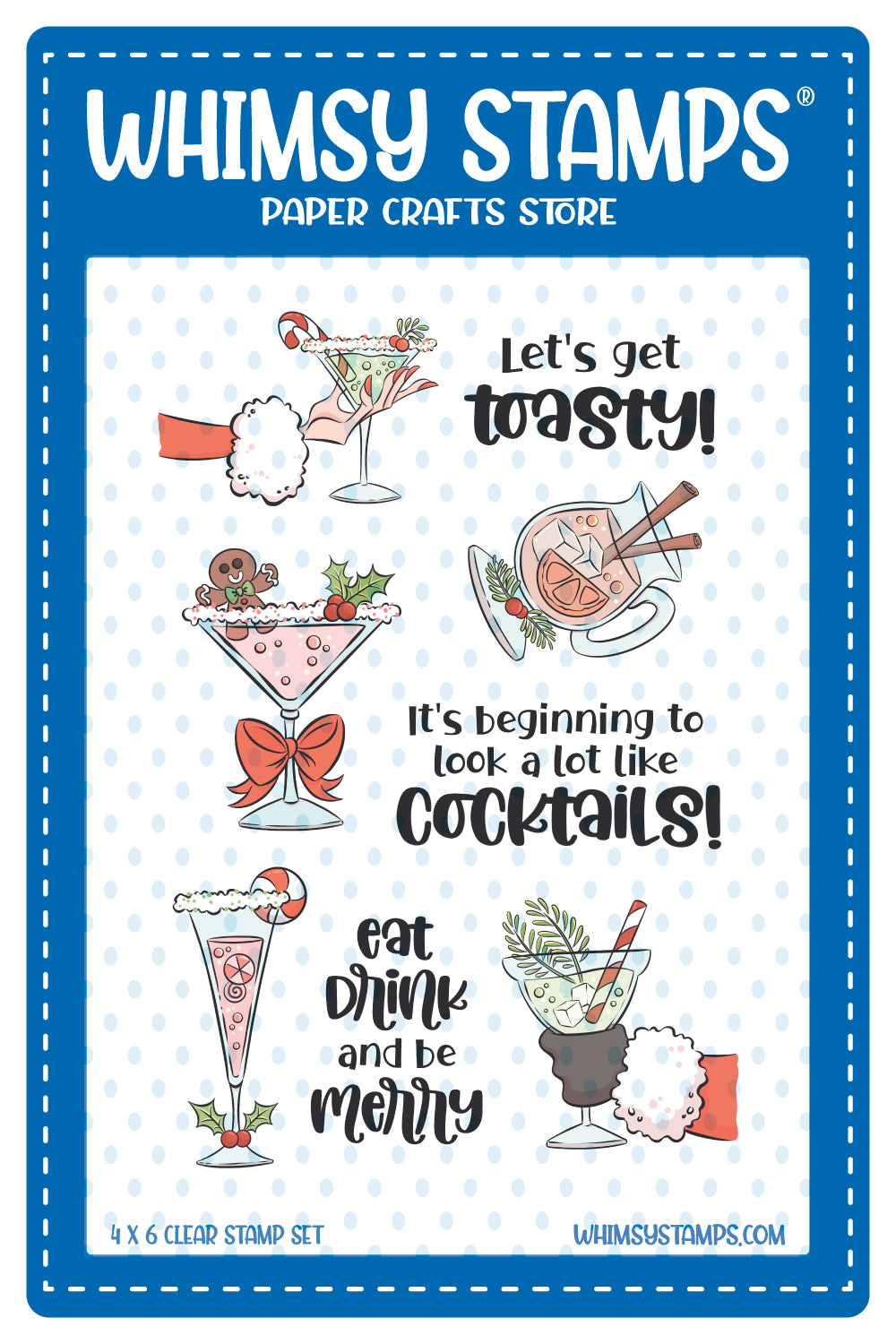 **NEW Cocktails Clear Stamps - Whimsy Stamps