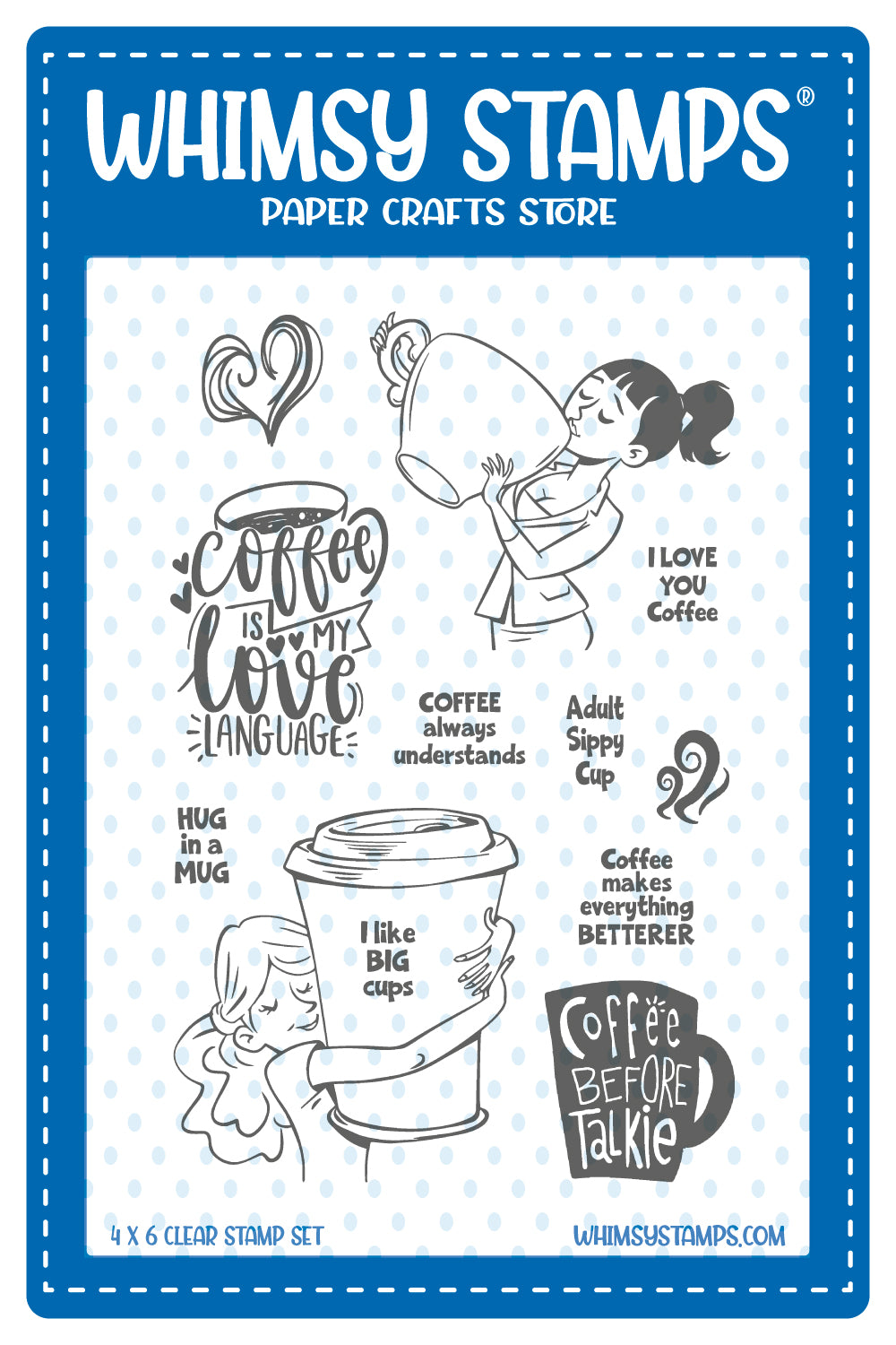 **NEW Coffee Understands Clear Stamps - Whimsy Stamps