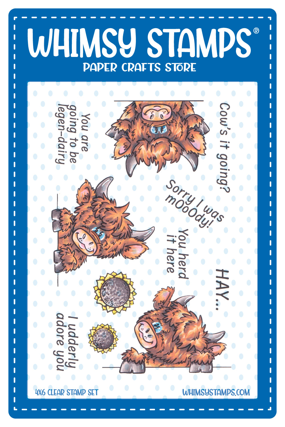 **NEW Cow Crazy Clear Stamps - Whimsy Stamps