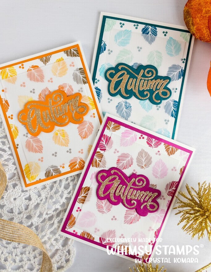 Autumn Word and Shadow Die Set - Whimsy Stamps